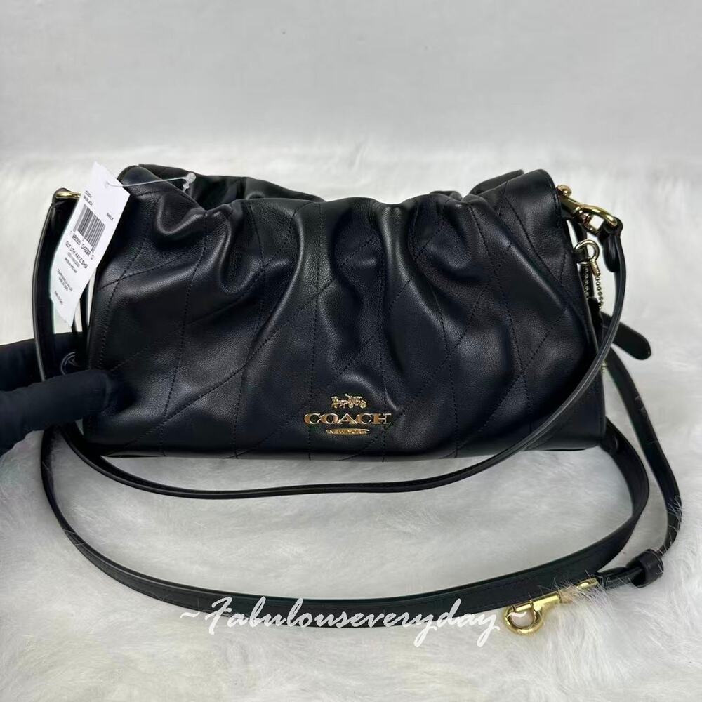 Coach Faye Shoulder Bag With Quilting In Nappa Leather/Gold/Black CCZ54 NWT